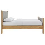 Dahlia Full Size Fabric Upholstered Platform Bed in Wheat Oak