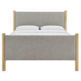 Dahlia Full Size Fabric Upholstered Platform Bed in Wheat Oak
