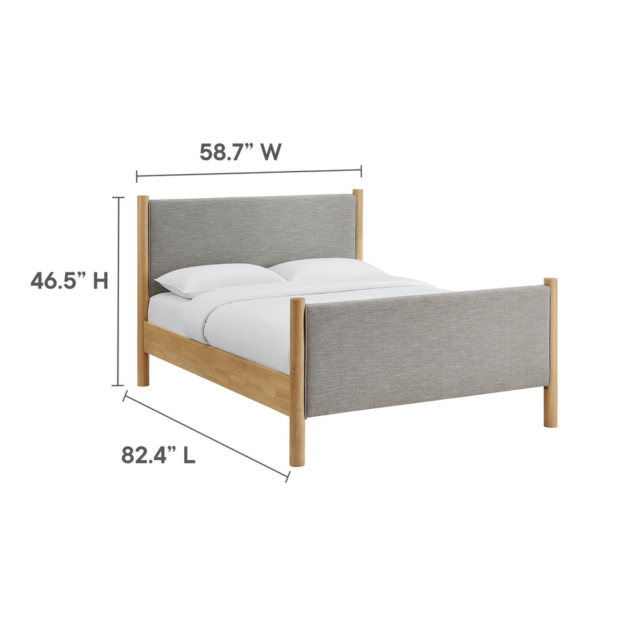 Dahlia Full Size Fabric Upholstered Platform Bed in Wheat Oak