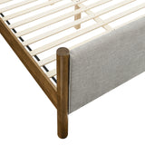 Dahlia Full Size Fabric Upholstered Platform Bed in Wheat Walnut