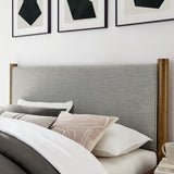 Dahlia Full Size Fabric Upholstered Platform Bed in Wheat Walnut