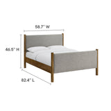 Dahlia Full Size Fabric Upholstered Platform Bed in Wheat Walnut