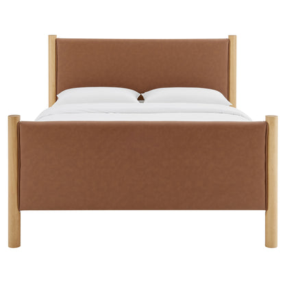 Maven Full Size Vegan Leather Upholstered Platform Bed by Furniture For America