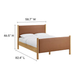 Dahlia Full Size Vegan Leather Upholstered Platform Bed in Tan Oak