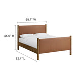 Dahlia Full Size Vegan Leather Upholstered Platform Bed in Tan Walnut