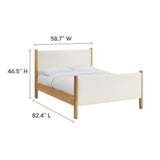 Dahlia Full Size Boucle Upholstered Platform Bed in Feather Oak