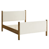 Dahlia Full Size Boucle Upholstered Platform Bed in Feather Walnut
