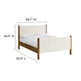 Dahlia Full Size Boucle Upholstered Platform Bed in Feather Walnut