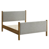 Dahlia Queen Size Fabric Upholstered Platform Bed in Wheat Walnut