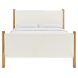 Dahlia Queen Size Boucle Upholstered Platform Bed in Feather Oak