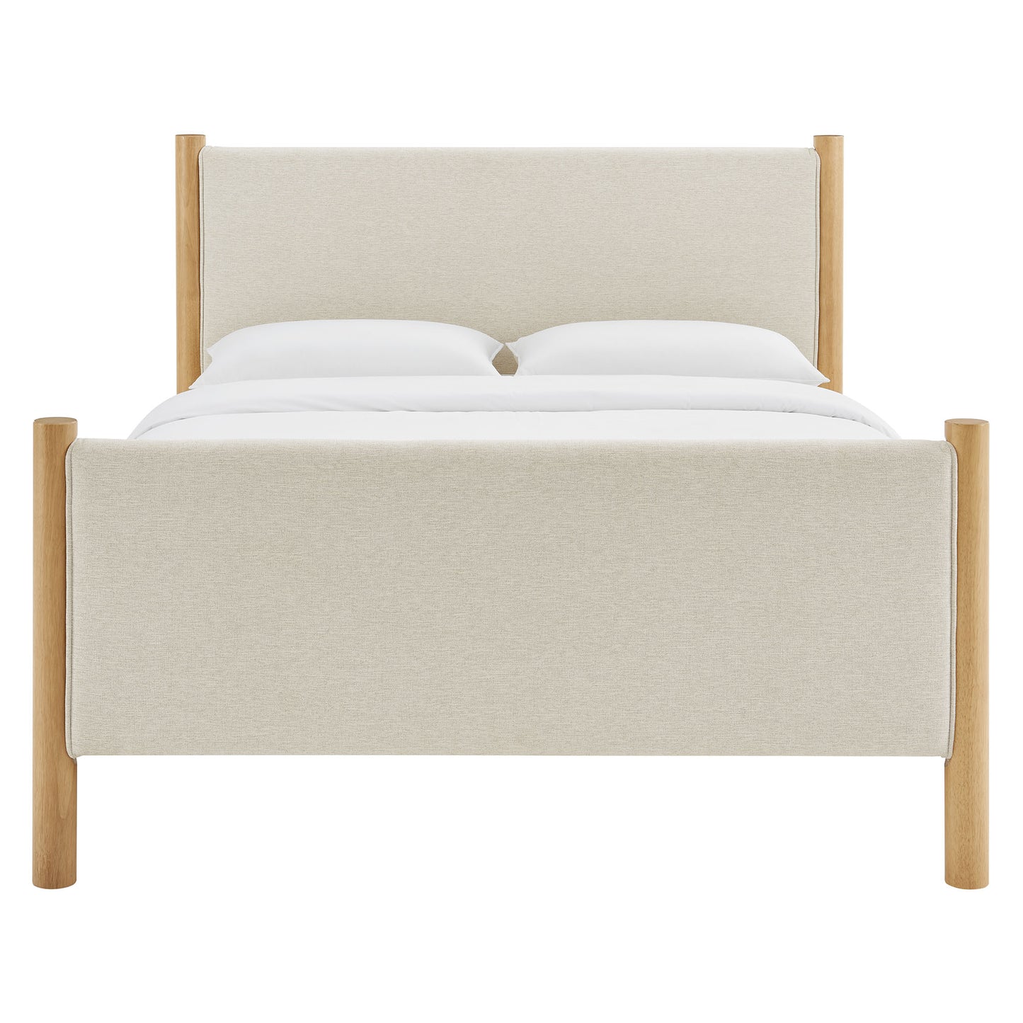 Maven King Size Fabric Upholstered Platform Bed by Furniture For America