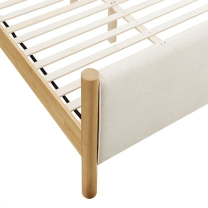 Maven King Size Fabric Upholstered Platform Bed by Furniture For America