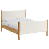 Dahlia King Size Boucle Upholstered Platform Bed in Feather Oak