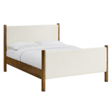 Dahlia King Size Boucle Upholstered Platform Bed in Feather Walnut