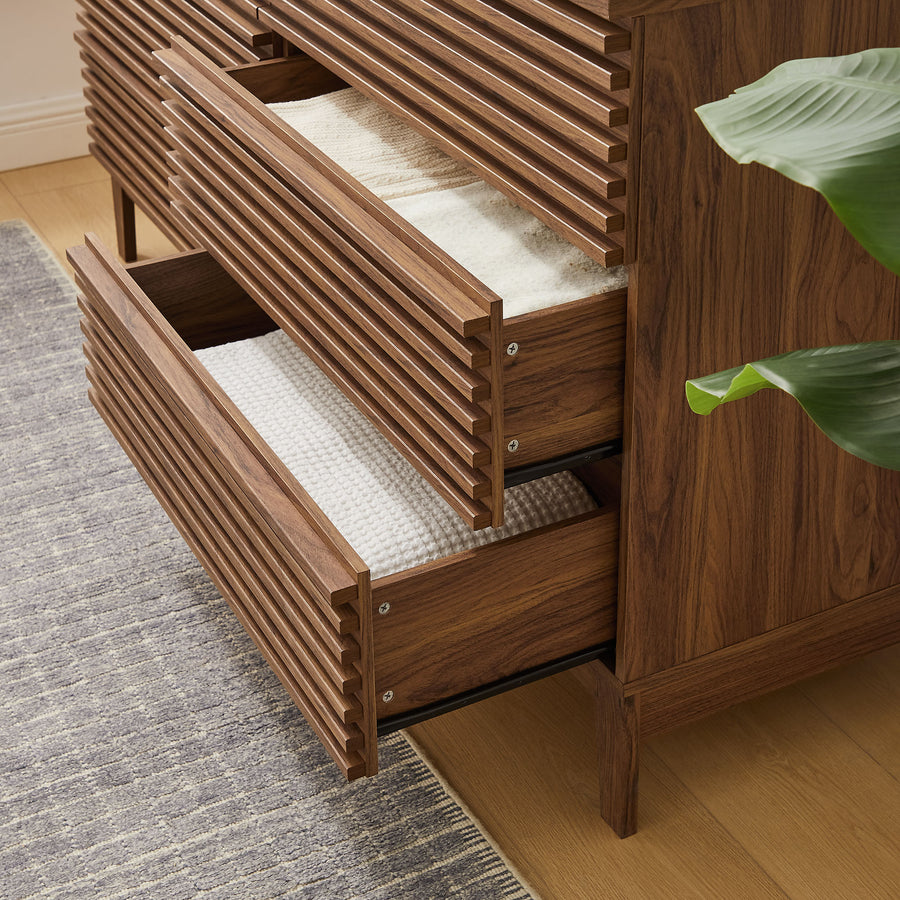 Vera 63" 6-Drawer Dresser in Walnut