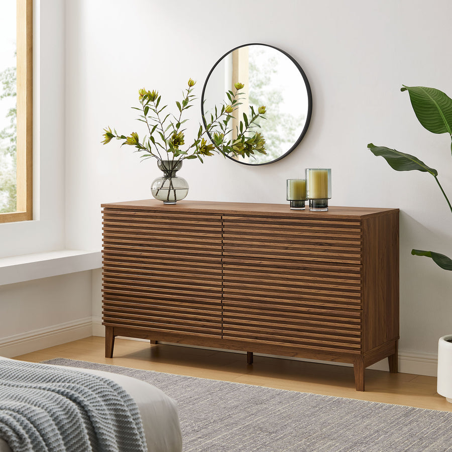 Vera 63" 6-Drawer Dresser in Walnut