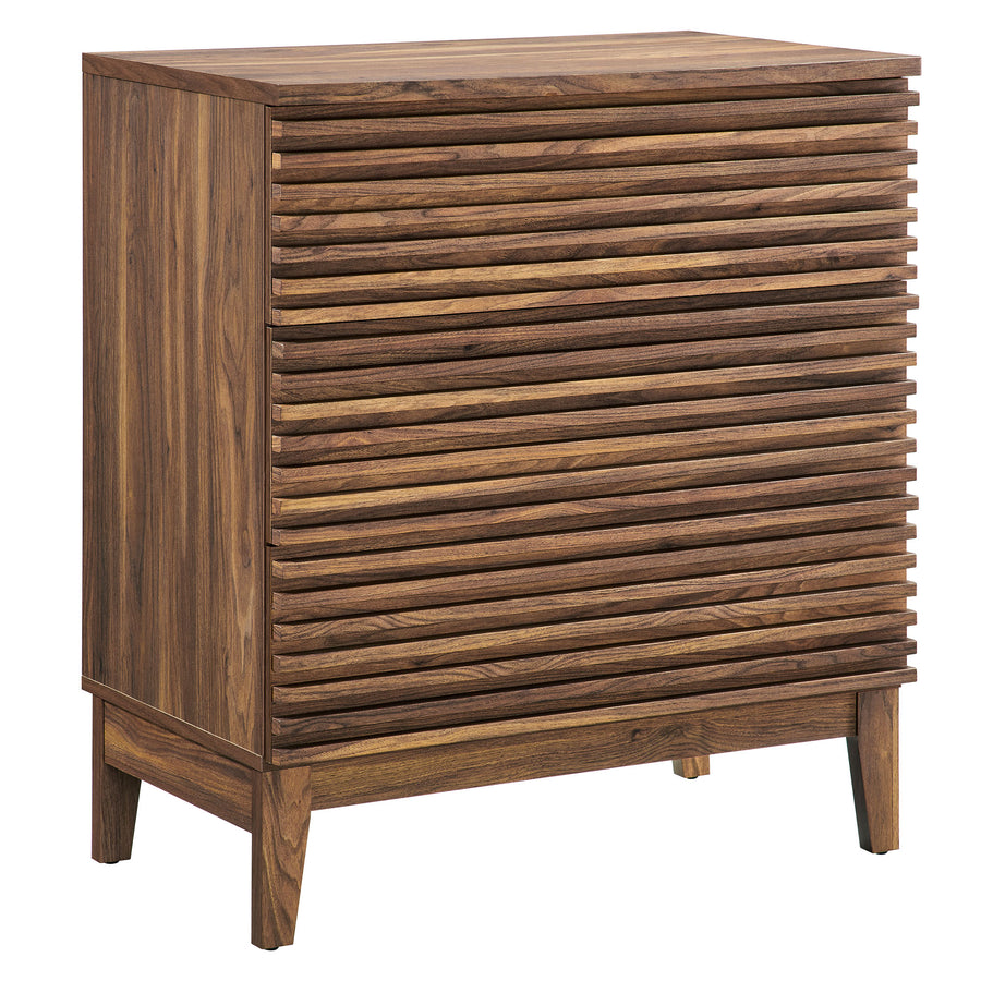 Vera Large 3-Drawer Nightstand in Walnut