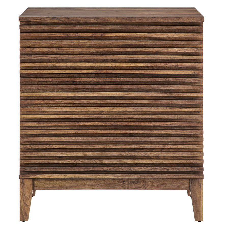 Vera Large 3-Drawer Nightstand in Walnut