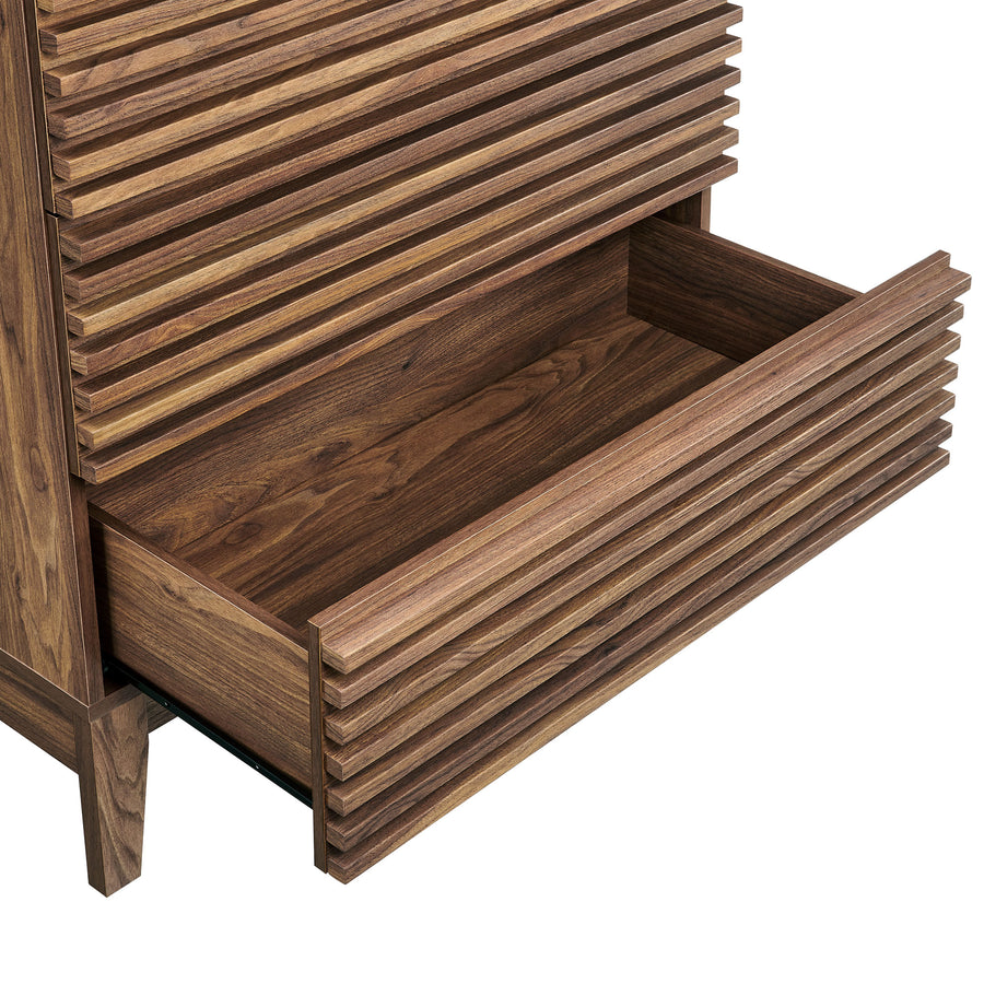 Vera Large 3-Drawer Nightstand in Walnut