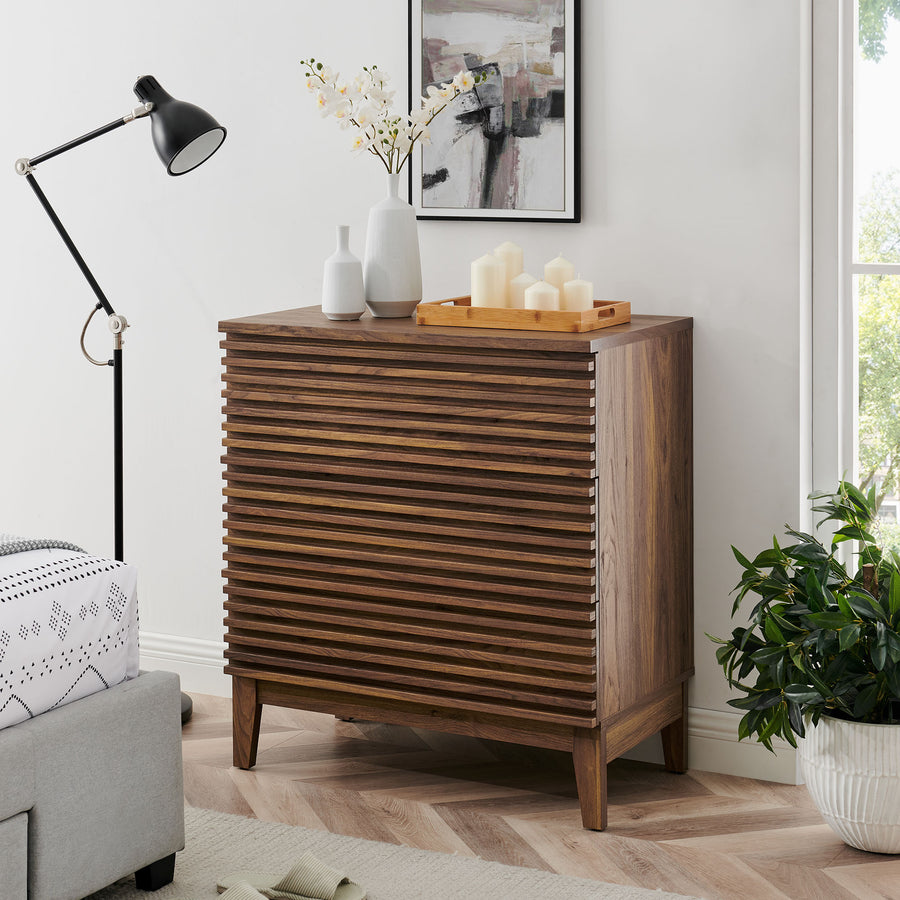 Vera Large 3-Drawer Nightstand in Walnut