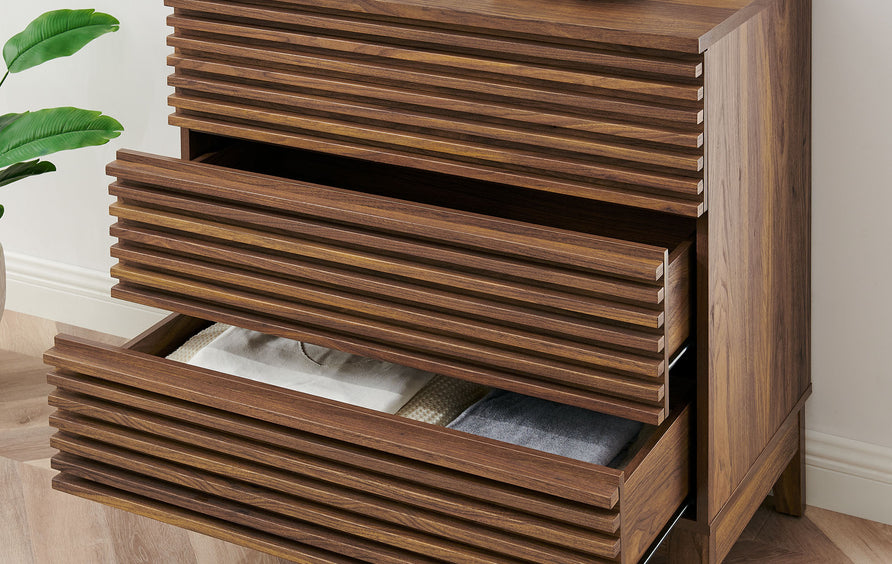 Vera Large 3-Drawer Nightstand in Walnut
