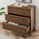 Vera Large 3-Drawer Nightstand in Walnut
