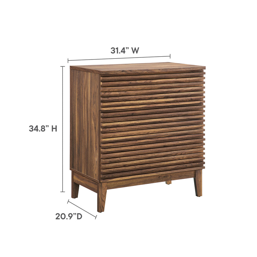 Vera Large 3-Drawer Nightstand in Walnut
