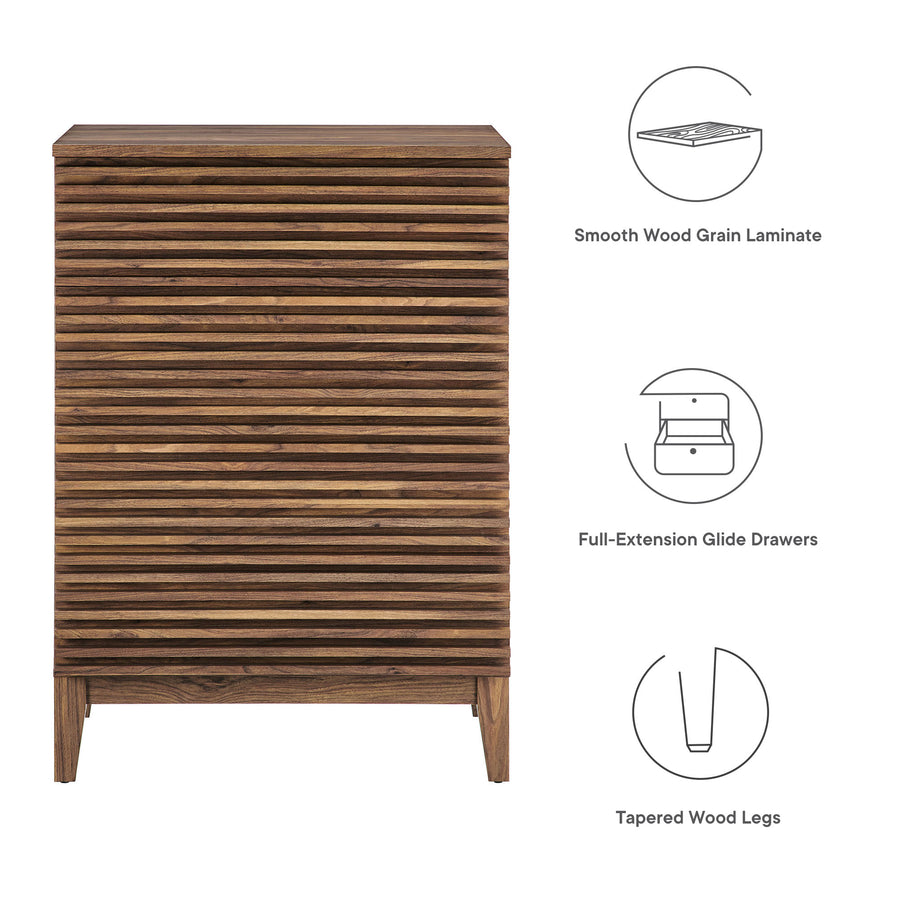 Vera 4-Drawer Chest in Walnut