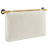 Lodge Wall-Mounted Chenille Upholstered Twin Headboard in Cream Natural