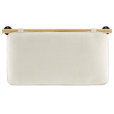 Lodge Wall-Mounted Chenille Upholstered Twin Headboard in Cream Natural