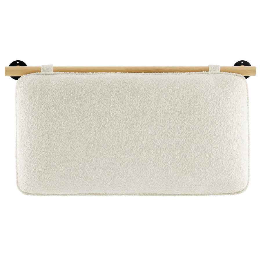 Lodge Wall-Mounted Chenille Upholstered Twin Headboard in Cream Natural