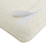 Lodge Wall-Mounted Chenille Upholstered Twin Headboard in Cream Natural