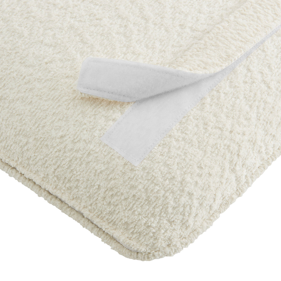 Lodge Wall-Mounted Chenille Upholstered Twin Headboard in Cream Natural