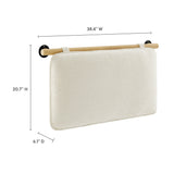 Lodge Wall-Mounted Chenille Upholstered Twin Headboard in Cream Natural
