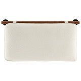 Lodge Wall-Mounted Chenille Upholstered Twin Headboard in Cream Walnut