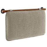 Lodge Wall-Mounted Chenille Upholstered Twin Headboard in Oat Walnut