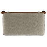 Lodge Wall-Mounted Chenille Upholstered Twin Headboard in Oat Walnut