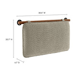 Lodge Wall-Mounted Chenille Upholstered Twin Headboard in Oat Walnut