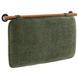 Lodge Wall-Mounted Chenille Upholstered Twin Headboard in Sage Walnut