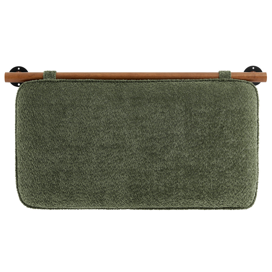 Lodge Wall-Mounted Chenille Upholstered Twin Headboard in Sage Walnut