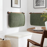Lodge Wall-Mounted Chenille Upholstered Twin Headboard in Sage Walnut