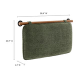 Lodge Wall-Mounted Chenille Upholstered Twin Headboard in Sage Walnut