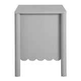 Solstice Scalloped 2-Drawer Nightstand in Light Gray