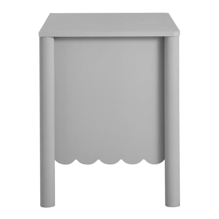 Solstice Scalloped 2-Drawer Nightstand in Light Gray