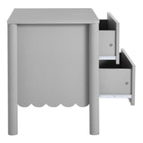 Solstice Scalloped 2-Drawer Nightstand in Light Gray