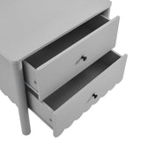 Solstice Scalloped 2-Drawer Nightstand in Light Gray