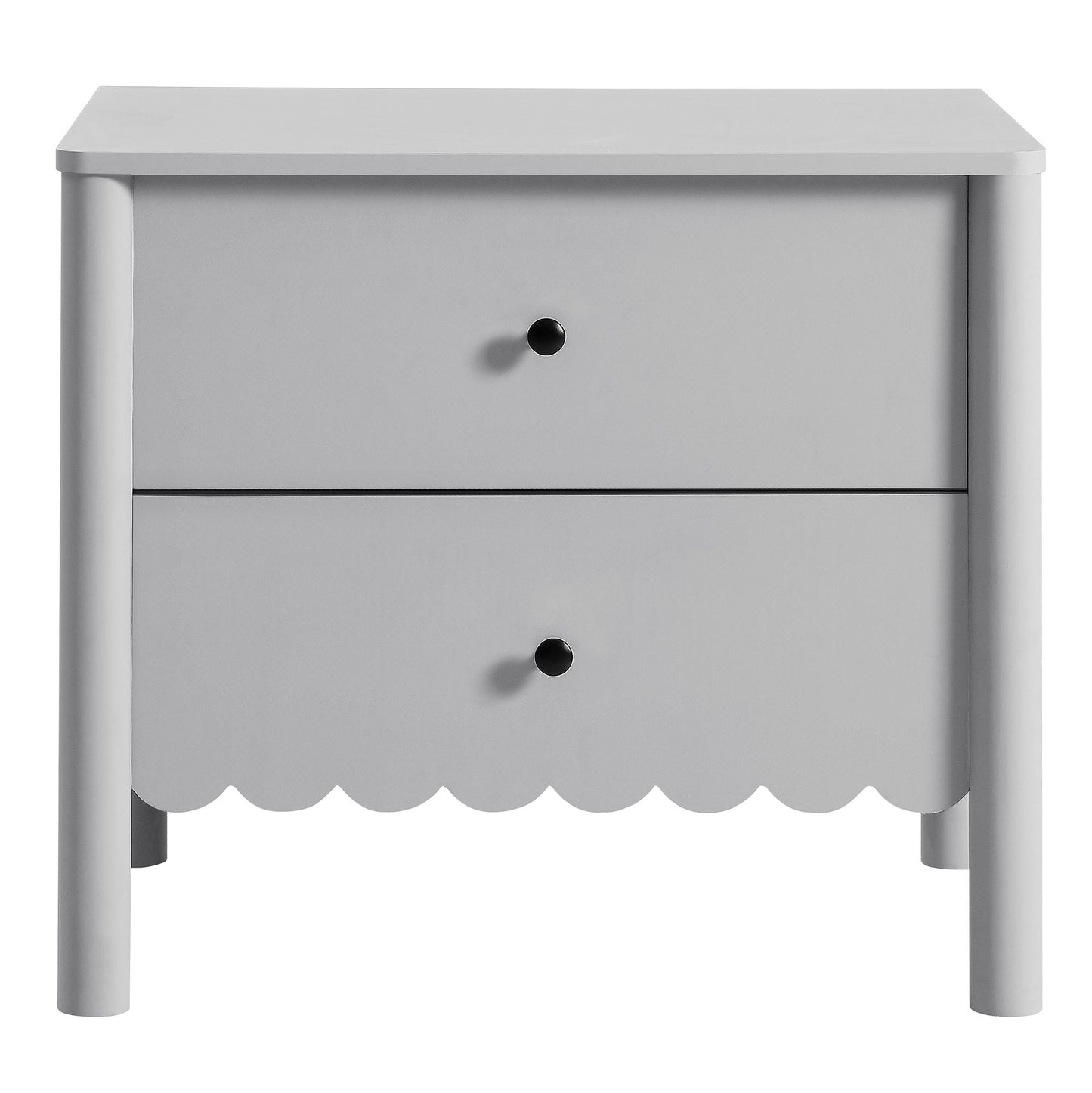 Emmeline Scalloped 2-Drawer Nightstand by Furniture For America