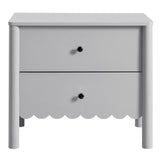 Solstice Scalloped 2-Drawer Nightstand in Light Gray