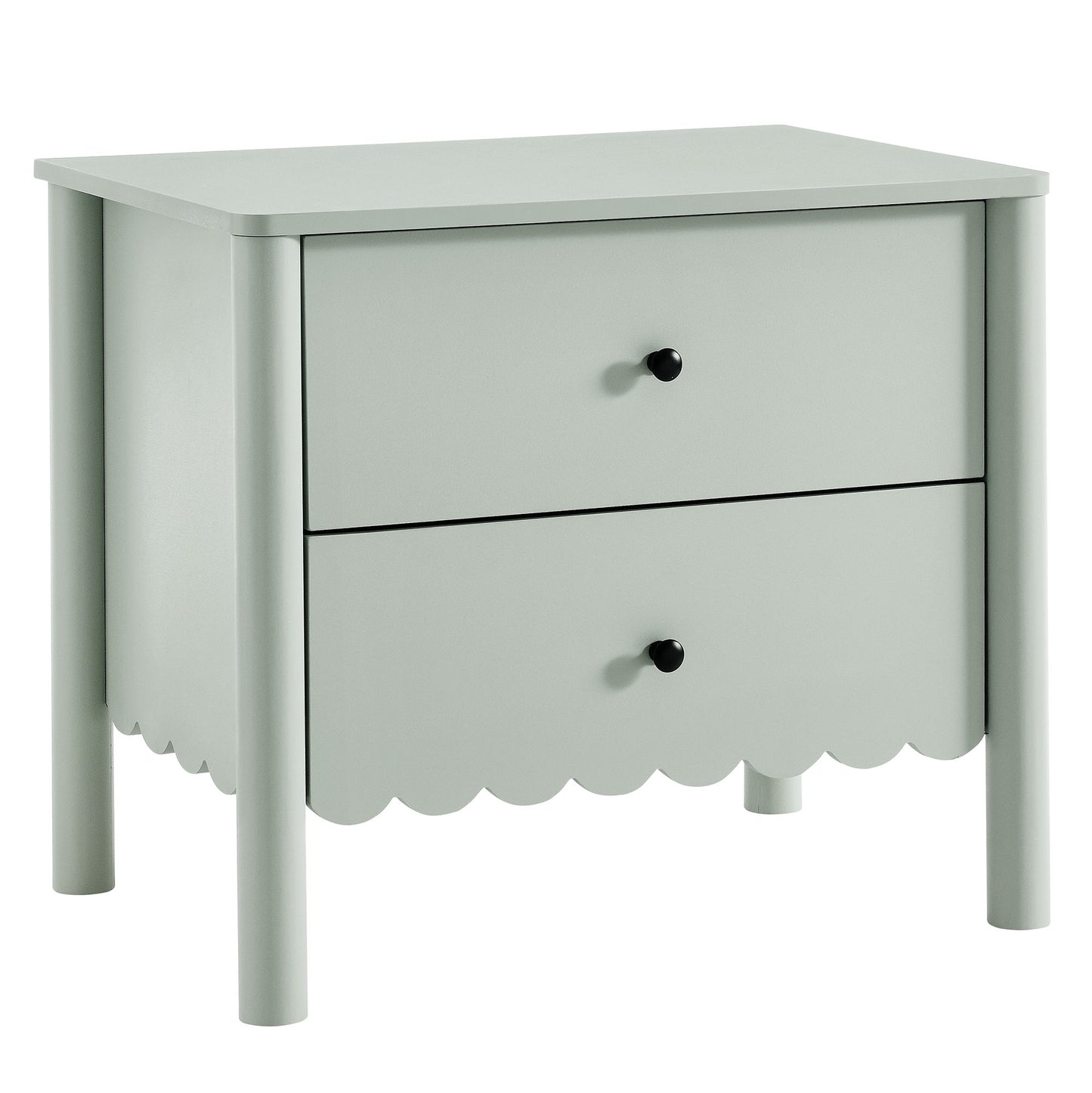 Emmeline Scalloped 2-Drawer Nightstand by Furniture For America