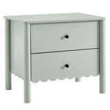 Solstice Scalloped 2-Drawer Nightstand in Sage